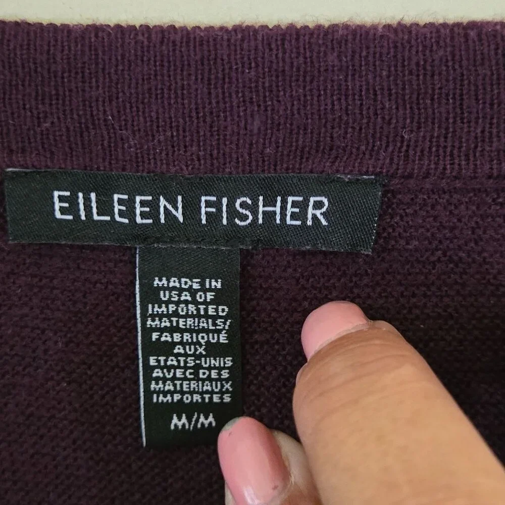 Eileen Fisher Organic Cotton Silk Scoop Neck Oversized Sweater Tunic Size M - Picture 4 of 5